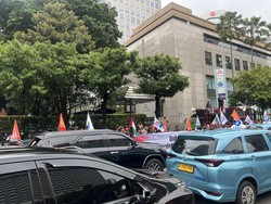 Buruh Demo di Kantor PBB Jakpus, Tolak RI Masuk Dewan Perdamaian Gaza