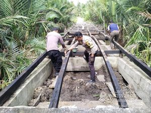 Polda Riau Mulai Bangun Jembatan Merah Putih di Bengkalis, Target 25 Hari