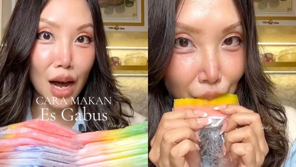 Begini Nih Cara Makan Es Gabus agar Tetap Slay ala Vindy Lee