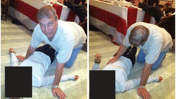 Deretan Foto Andrew Bersama Perempuan di Lantai dalam Skandal Epstein