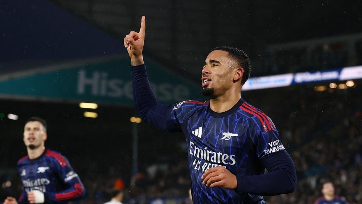 Gabriel Jesus bikin gol, rekor kesempurnaannya terjaga. (Action Images via Reuters/Lee Smith)