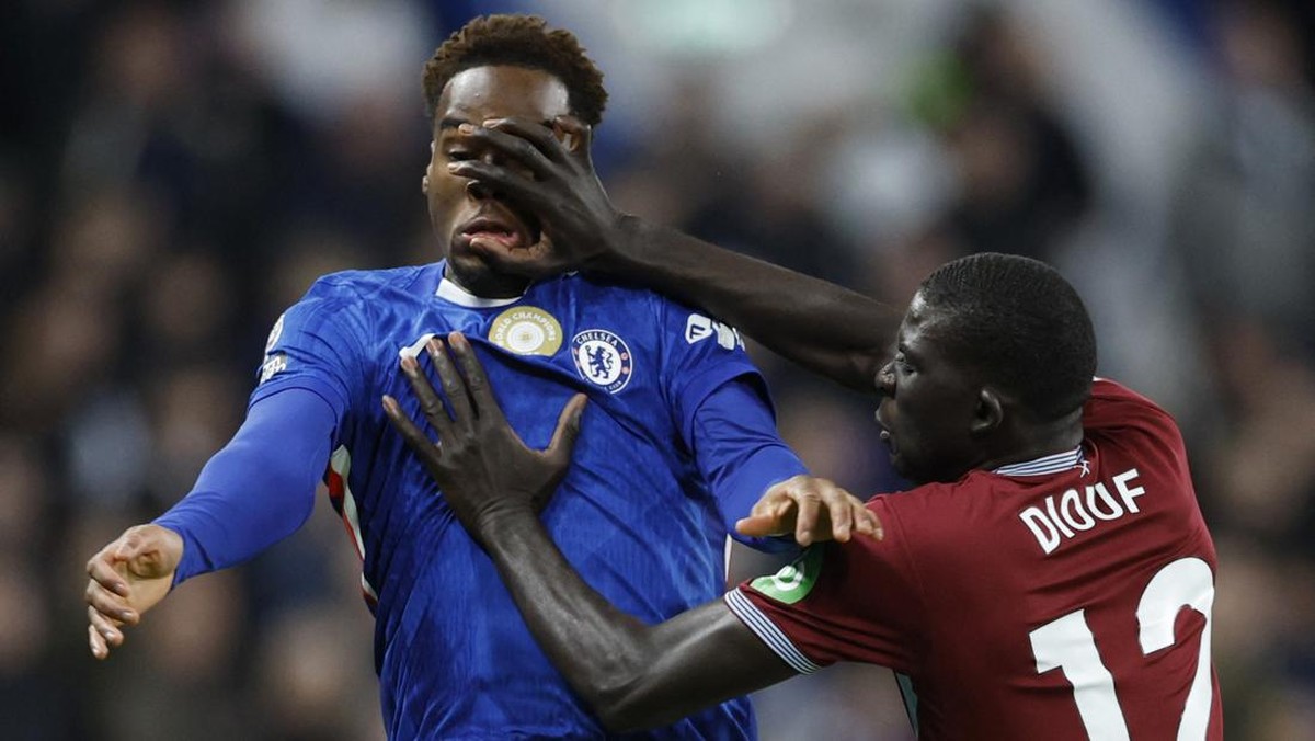 Chelsea vs West Ham di babak pertama. (Foto: Action Images via Reuters/Peter Cziborra)