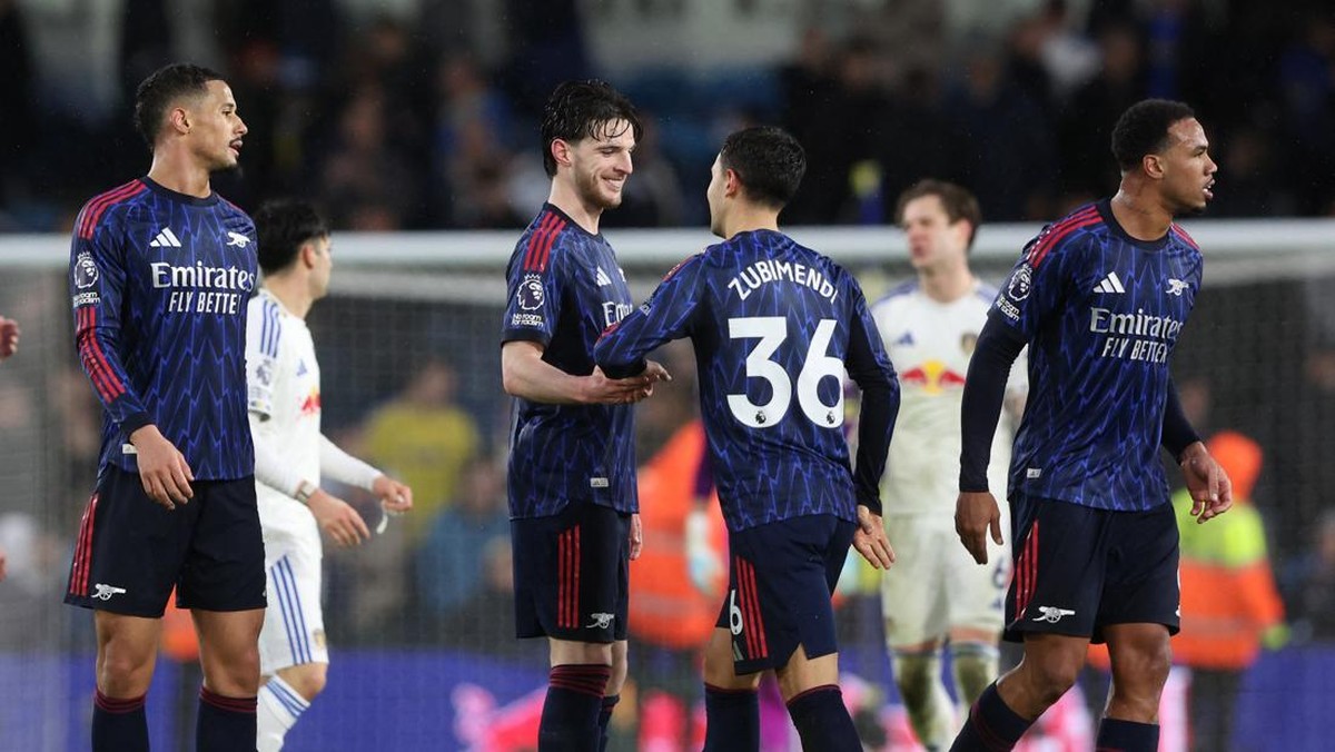 Arsenal akhiri puasa kemenangan dengan gaya usai libas Leeds United. (REUTERS/Scott Heppell)