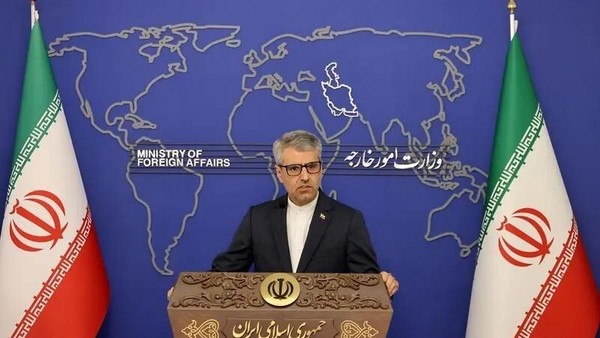Irans foreign ministry spokesman Esmaeil Baghaei holds a weekly press conference in Tehran on October 28, 2024. (AFP)