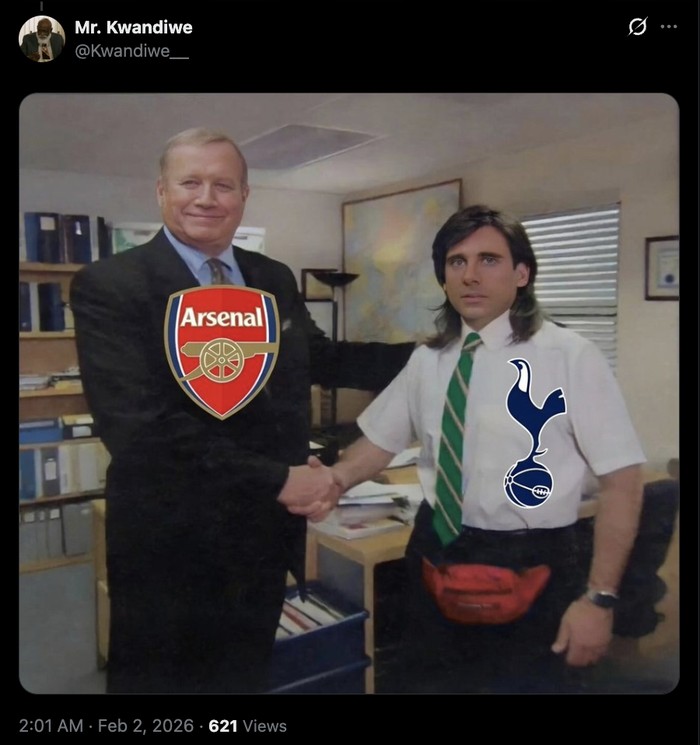 Meme Kocak Spurs Imbangi City, Jadi Bestie Dadakan Arsenal!