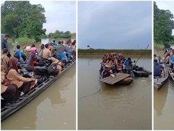 Viral Pelajar di Lampung Naik Getek ke Sekolah, Bupati Akui Kekurangan Anggaran