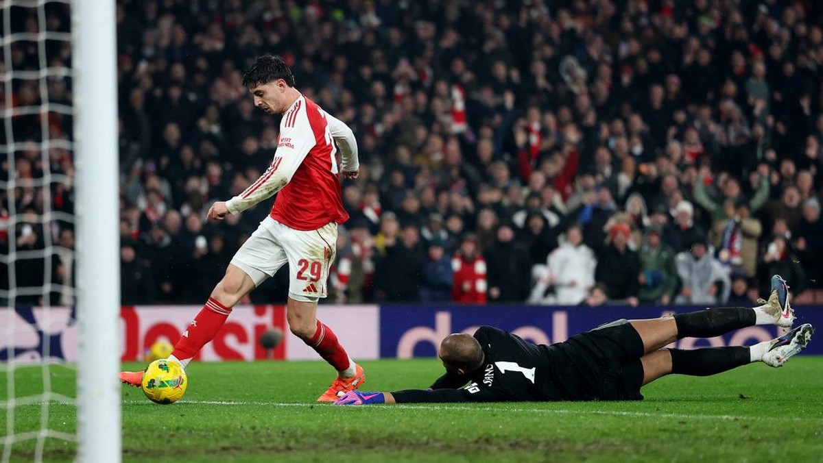 Gol Kai Havertz di detik-detik akhir. (Foto: REUTERS/Toby Melville)