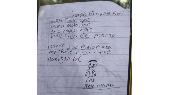 Surat tangan anak SD NTT