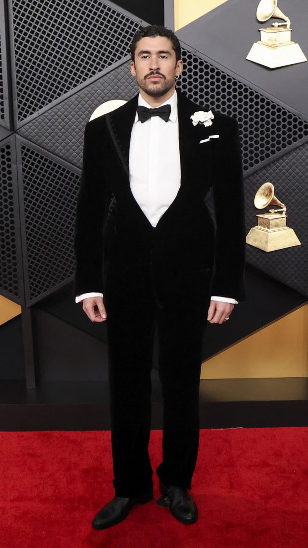 Bad Bunny poses at the red carpet during the 68th Annual Grammy Awards in Los Angeles, California, U.S., February 1, 2026. REUTERS/Mario Anzuoni