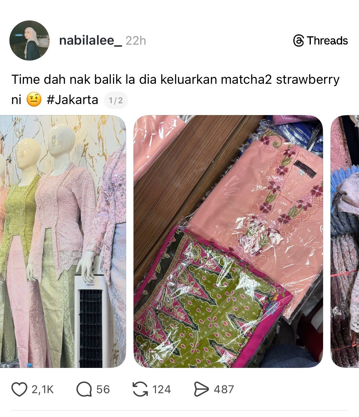 Kebaya Matcha Strawberry yang Diburu Orang Malaysia untuk Lebaran