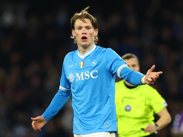 Soccer Football - Serie A - Napoli v Fiorentina - Stadio Diego Armando Maradona, Naples, Italy - January 31, 2026 Napoli's Scott McTominay reacts REUTERS/Ciro De Luca
