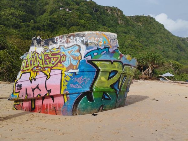 Eksotisnya Bangkai Kapal, Pasir Cokelat, dan Sabana di Pantai Nunggalan