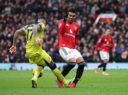 Setan Merah tampil dominan berkat strategi bola mati yang efektif serta penyelesaian klinis di menit-menit akhir laga. REUTERS/Phil Noble