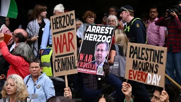 Australia Memanas! Ribuan Warga Demo Tolak Kunjungan Presiden Israel