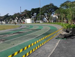 Perbaikan Trek Lari Lapangan Merdeka Butuh Waktu Satu Bulan
