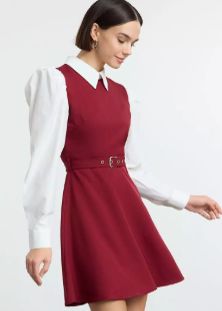 A-line dress dengan detail ikat pinggang/ Foto: Zalora.com/Trendyol