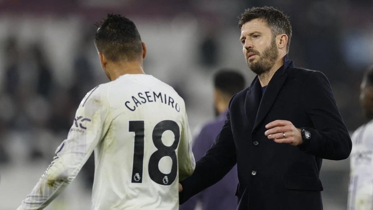 Rentetan kemenangan Manchester United bersama MIchael Carrick terhenti di markas West Ham United (Foto: Action Images via Reuters/Peter Cziborra)