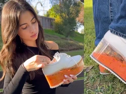 Nyeleneh! Kari Ayam Disajikan di Dalam Sol Sepatu