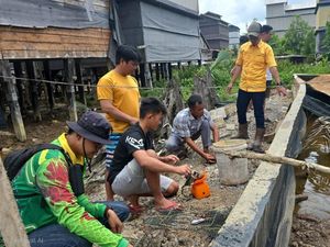 Bumi Andalas Permai Beri Bantuan untuk Budidaya Kepiting Bakau di OKI