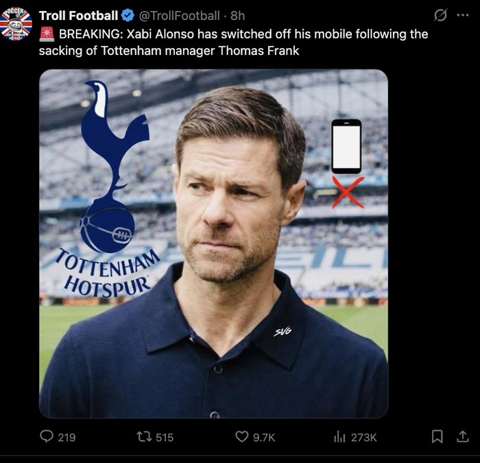 Meme Spurs Xabi Alonso