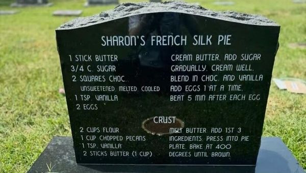 Antimainstream! Wanita Ini Bagikan Resep yang Tertulis di Batu Nisan