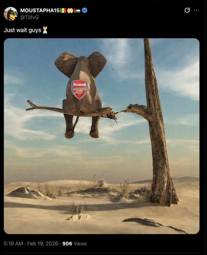 Meme Kocak: Si Gajah Arsenal di Pucuk, Man City Gergaji Dahannya!