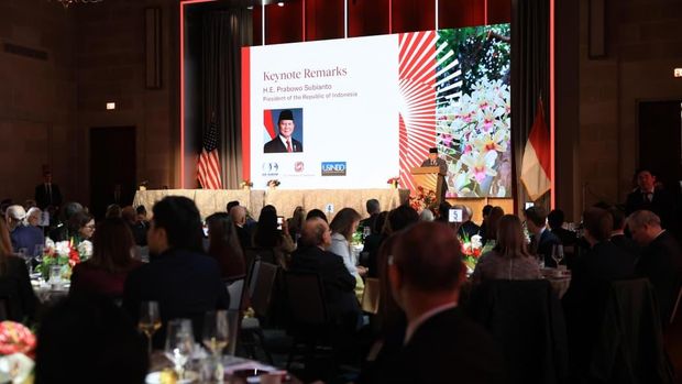 Presiden Republik Indonesia Prabowo Subianto menghadiri Forum Bisnis dengan US Chamber of Commerce dalam kunjungannya ke Washington D.C., Amerika Serikat (AS), Rabu (18/2) waktu setempat.