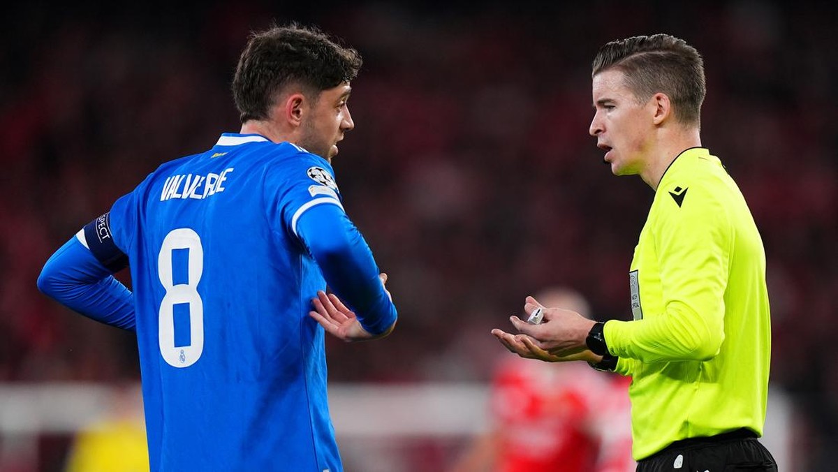Federico Valverde di laga Benfica vs Real Madrid. (Foto: Getty Images/Angel Martinez)