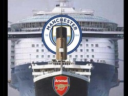 Meme Man City membayangi Arsenal dengan intimidatif. Foto: dok. Internet/X (Twitter)
