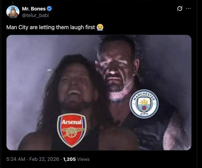 Meme Arsenal Dikejar City