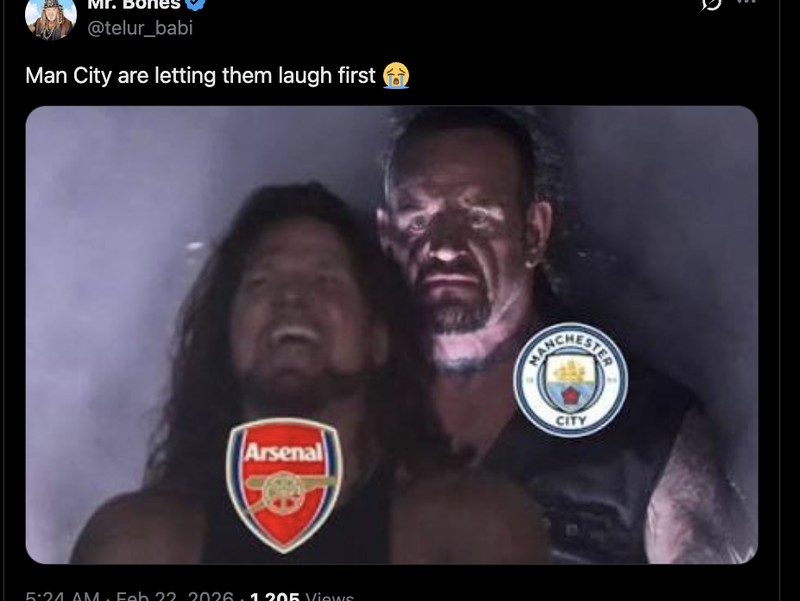 Meme Arsenal Dikejar City