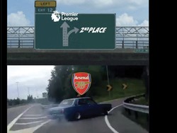 Yang ini meme Arsenal malah ngepot ke jalur runner-up! Foto: dok. Internet/X (Twitter)