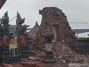 Satu Bangunan Pura Rusak, Empat Pohon di Ubud Tumbang akibat Hujan Deras