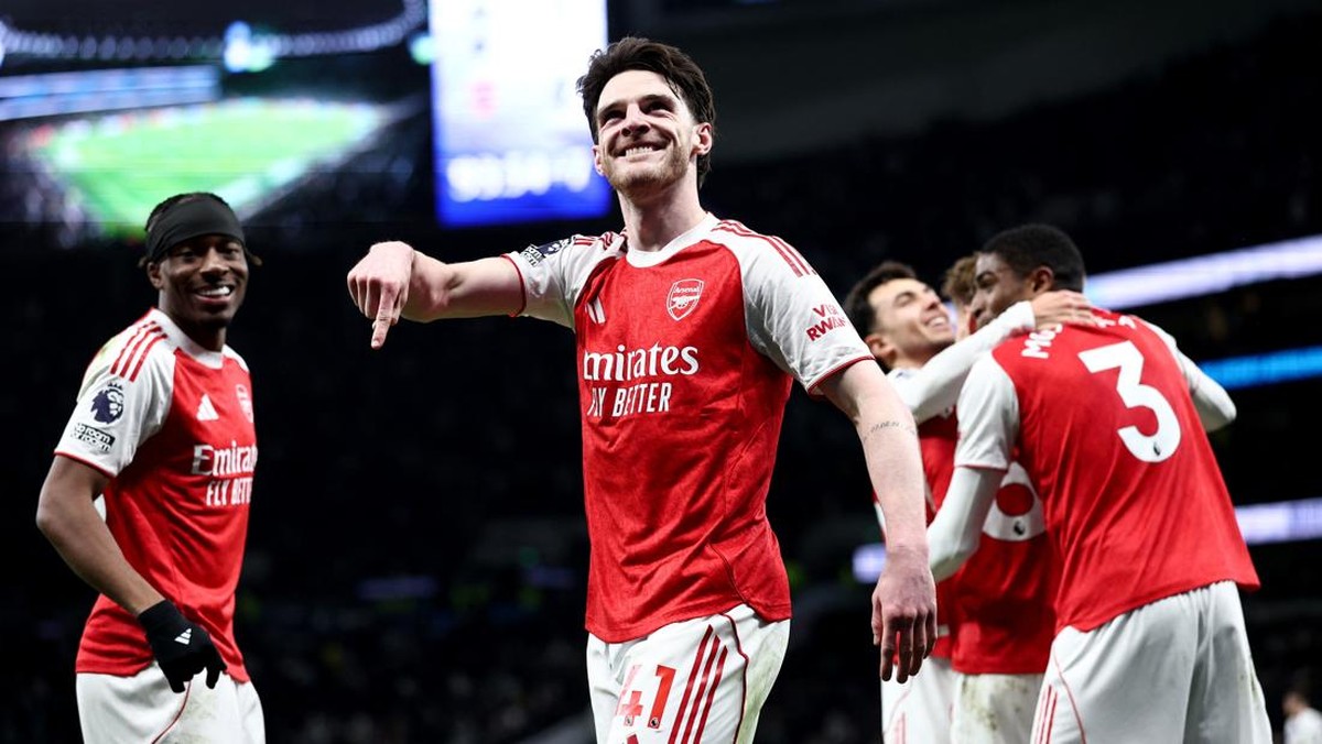 Declan Rice menjadi salah satu pemain penting Arsenal dalam beberapa tahun terakhir. Foto: REUTERS/David Klein