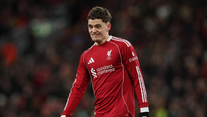 Soccer Football -  FA Cup - Fourth Round - Liverpool v Brighton & Hove Albion - Anfield, Liverpool, Britain - February 14, 2026 Liverpools Florian Wirtz reacts REUTERS/Phil Noble