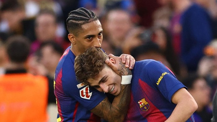 Raphinha yakin Barcelona bisa comeback di leg kedua Semifinal Copa del Rey.