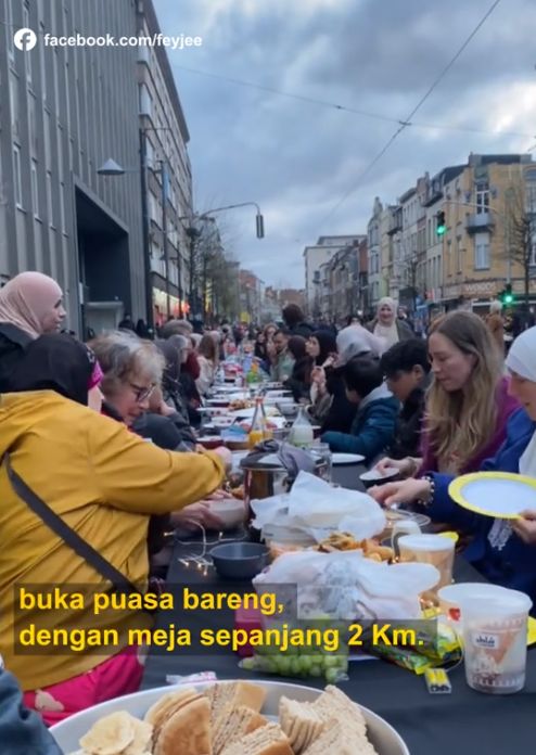 Buka puasa di Belgia Pemandangan Unik! 7.000 Orang di Belgia Bukber dan Rayakan Paskah Bersama