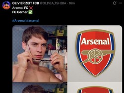 Fans mengubah logo klub Arsenal menjadi nuansa sepak pojok sebagai bentuk sindiran. Duh! (Foto: Twitter)