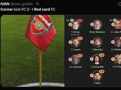Duel Arsenal vs Chelsea berubah jadi Corner FC vs Red Card FC di lini masa media sosial, bentuk sindiran dan ejekan fans terhadap kedua kesebelasan. (Foto: Twitter)