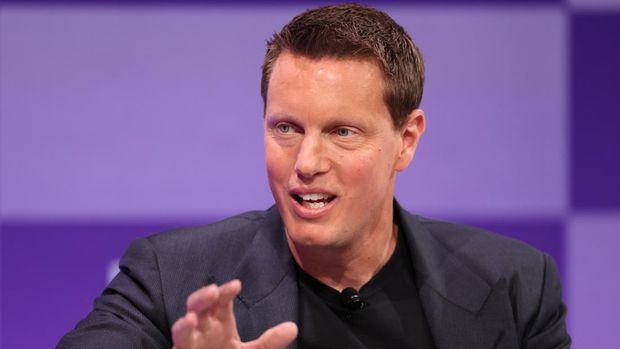 Paramount Skydance CEO David Ellison speaks during the Bloomberg Screentime conference in Los Angeles on October 9, 2025. (Photo by Patrick T. Fallon / AFP)
