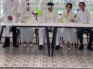 Viral Pasangan Nikah di KUA, Demi Investasi Masa Depan Cuma Gelar Syukuran