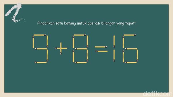 Tes Kemampuan Otak Cukup Pindahkan 1 Batang Korek, Bisa Jawab Semua?