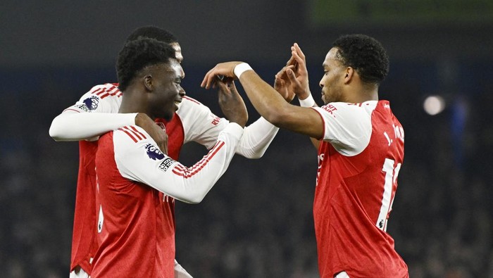 Arsenal menang 1-0 di kandang Brighton & Hove Albion lewat gol Bukayo Saka.