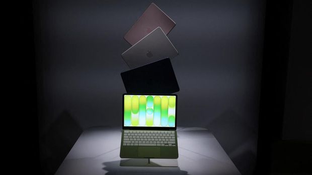 Apple's new entry-level Mac laptop, the MacBook Neo is on display during an event in New York City, U.S., March 4, 2026. REUTERS/Shannon Stapleton