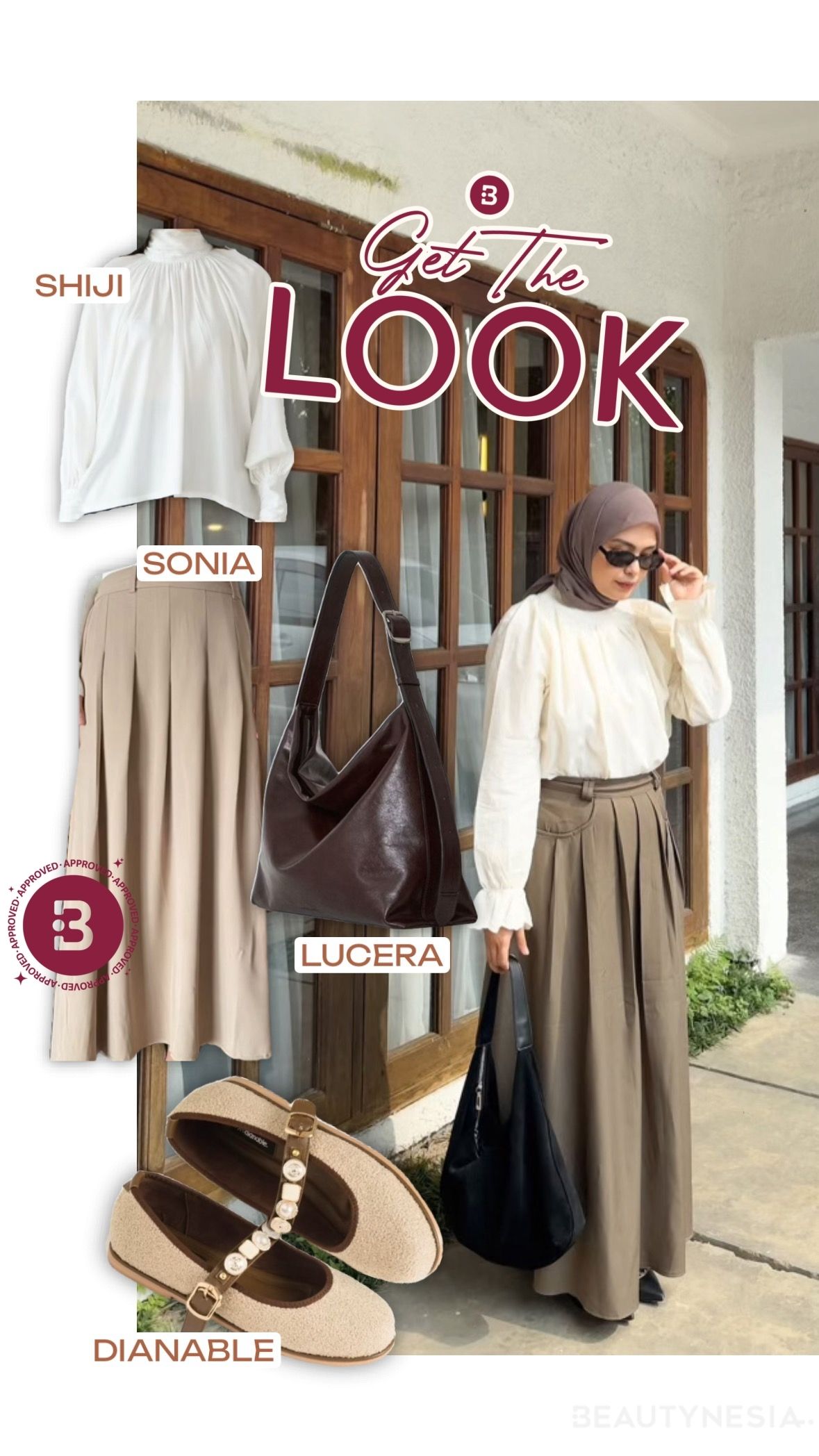 Get The Look: ide outfit bukber bernuansa earth tone ala Vebby Palwinta