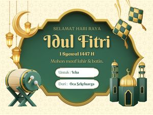 70+ Kartu Ucapan Idul Fitri 2026 yang Estetik untuk Hampers, Siap Cetak