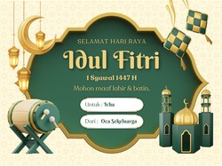 70+ Kartu Ucapan Idul Fitri 2026 yang Estetik untuk Hampers, Siap Cetak
