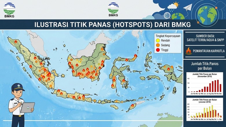 Curah Hujan Menurun, Hotspot di Sumsel Berpotensi Naik