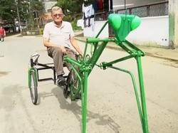 Video Unik, Pria di Kolombia Ciptakan Sepeda Belalang Sembah