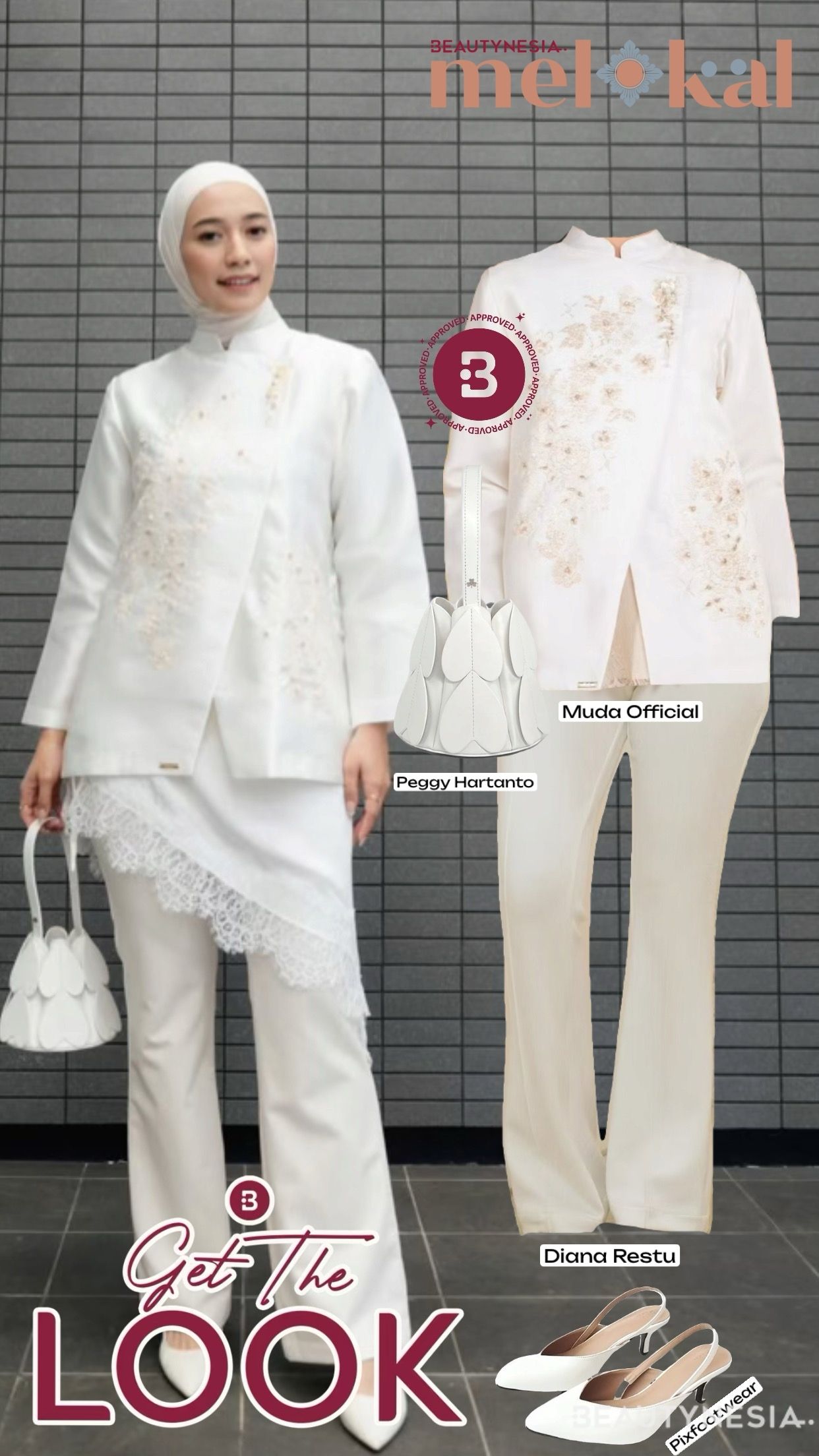 Get The Look: Inspirasi Outfit Lebaran Serba Putih ala Mega Iskanti